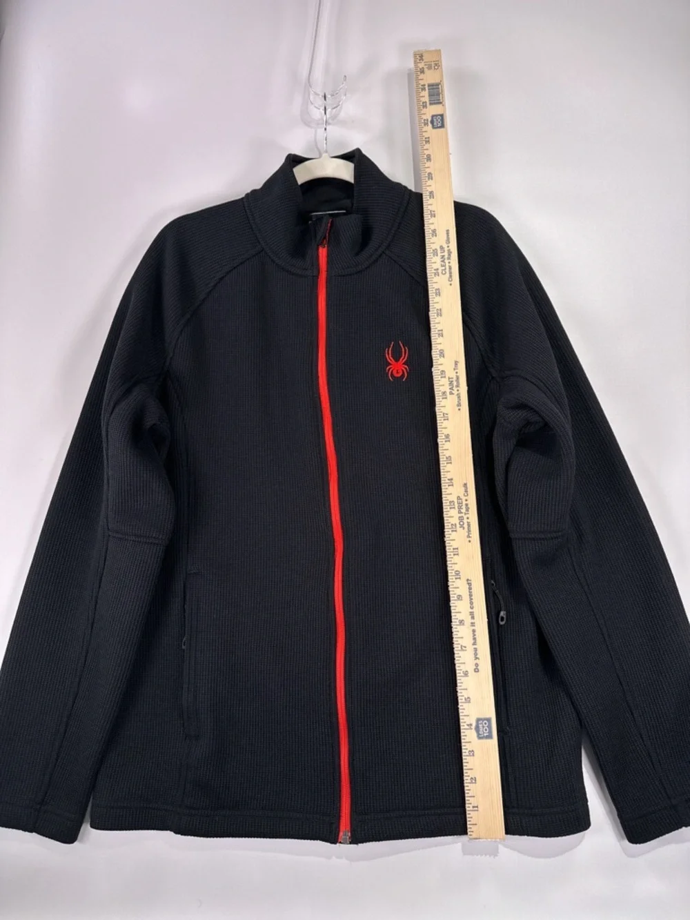 Spyder Men's Constant Full Zip Waffle Knit Sweater Jacket Black Red Large